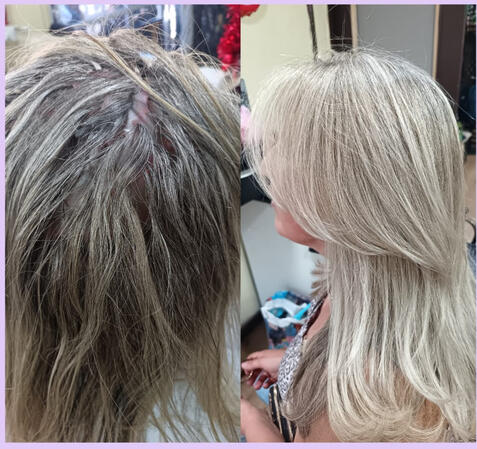 Técnica de visos con gorro para lograr un rubio platinado impecable.